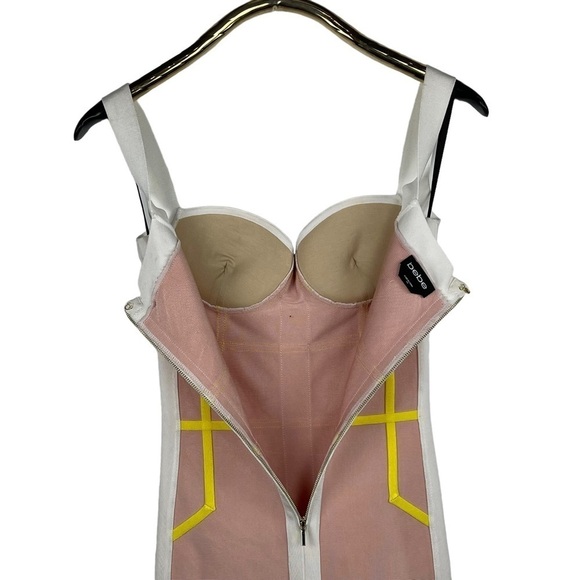 bebe White and Yellow Mini Dress - Picture 8 of 14